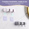 Broom Mop Holder, Wall Mounted Self-Adhesive Broom And Mop Organizer With Hooks For Bathroom Kitchen Closet Storage: 3 - 5 Days Free Delivery Only UK - Image 3