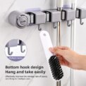 Broom Mop Holder, Wall Mounted Self-Adhesive Broom And Mop Organizer With Hooks For Bathroom Kitchen Closet Storage: 3 - 5 Days Free Delivery Only UK - Image 5