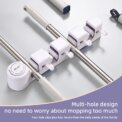 Broom Mop Holder, Wall Mounted Self-Adhesive Broom And Mop Organizer With Hooks For Bathroom Kitchen Closet Storage: 3 - 5 Days Free Delivery Only UK - Image 4