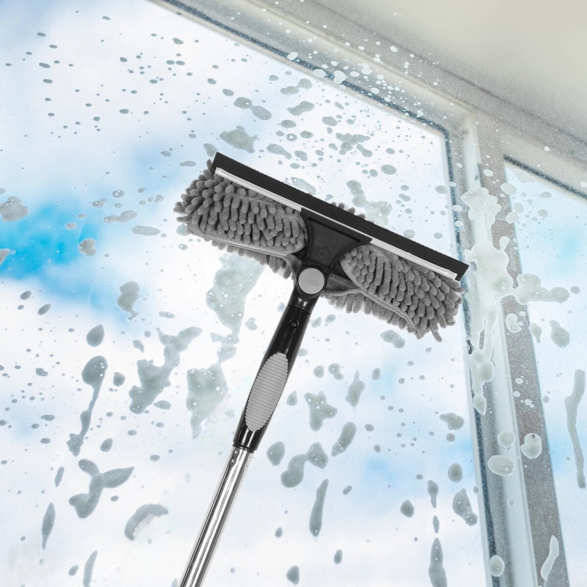 2 in 1 Mop Splicing Rod Rotatable Bathroom Mirror Glass Wiper Adjustable Long Handle Cobweb Duster for Dusting Cleaning Supplies: 3 - 5 Days Free Delivery Only UK - Image 3