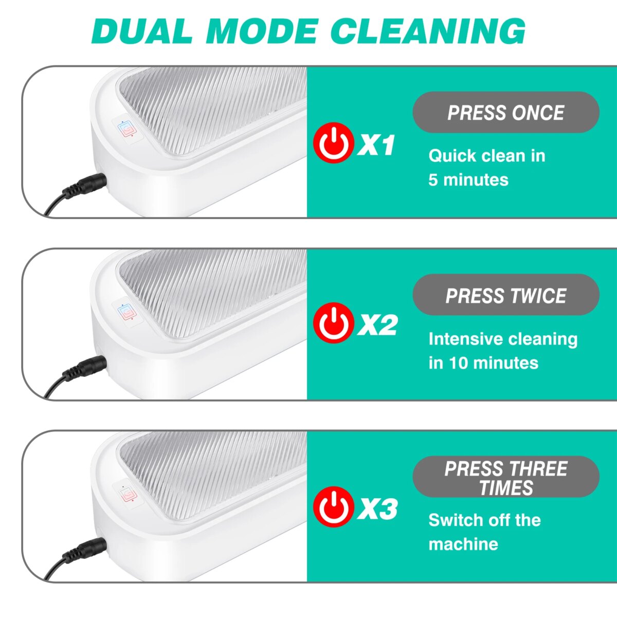 Ultrasonic Cleaner, 40W 22oz 48KHz Portable Professional Ultrasonic Cleaner Machine for Cleaning ,Eyeglass, Watches, Jewellery: 3 - 5 Days Free Delivery Only UK - Image 4