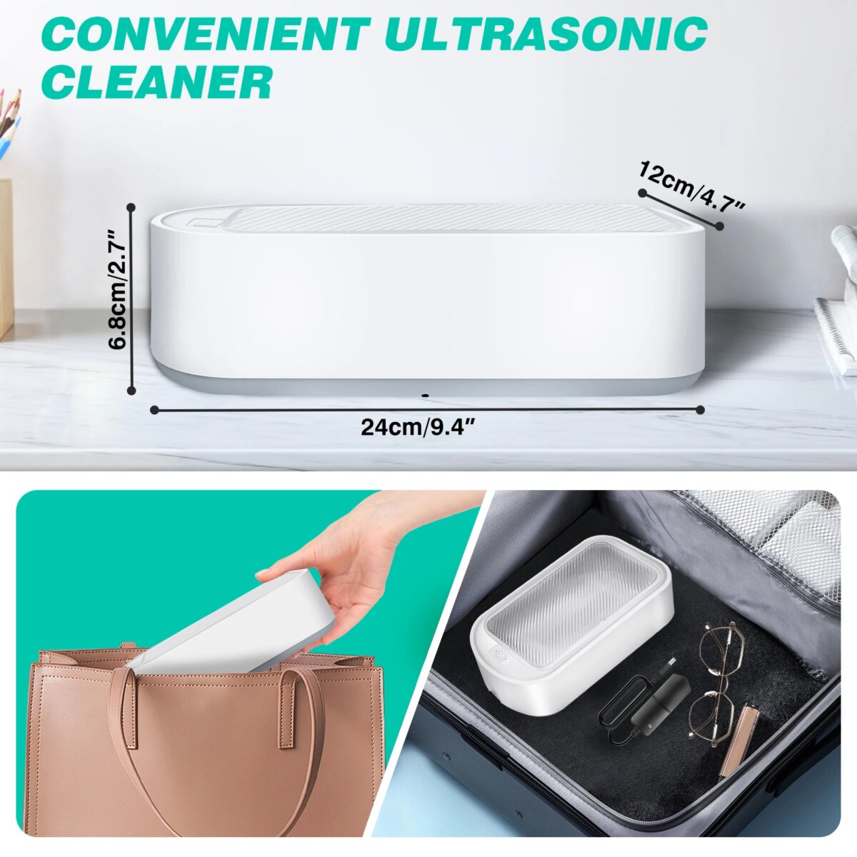 Ultrasonic Cleaner, 40W 22oz 48KHz Portable Professional Ultrasonic Cleaner Machine for Cleaning ,Eyeglass, Watches, Jewellery: 3 - 5 Days Free Delivery Only UK - Image 3