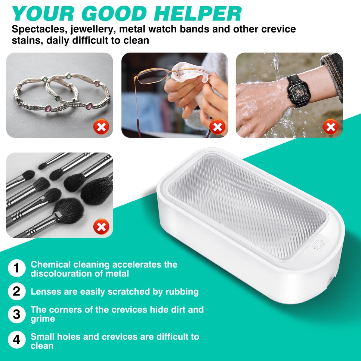 Ultrasonic Cleaner, 40W 22oz 48KHz Portable Professional Ultrasonic Cleaner Machine for Cleaning ,Eyeglass, Watches, Jewellery: 3 - 5 Days Free Delivery Only UK - Image 5