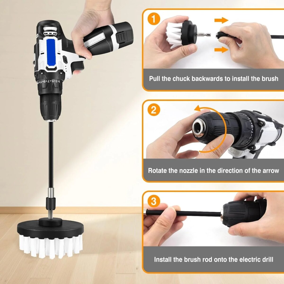 All Purpose Cordless Power Drill for Drilling, Electric Spin Scrubber Electric Cleaning Brush for Cleaning with Li-Ion Battery: 3 - 5 Days Free Delivery only UK - Image 3