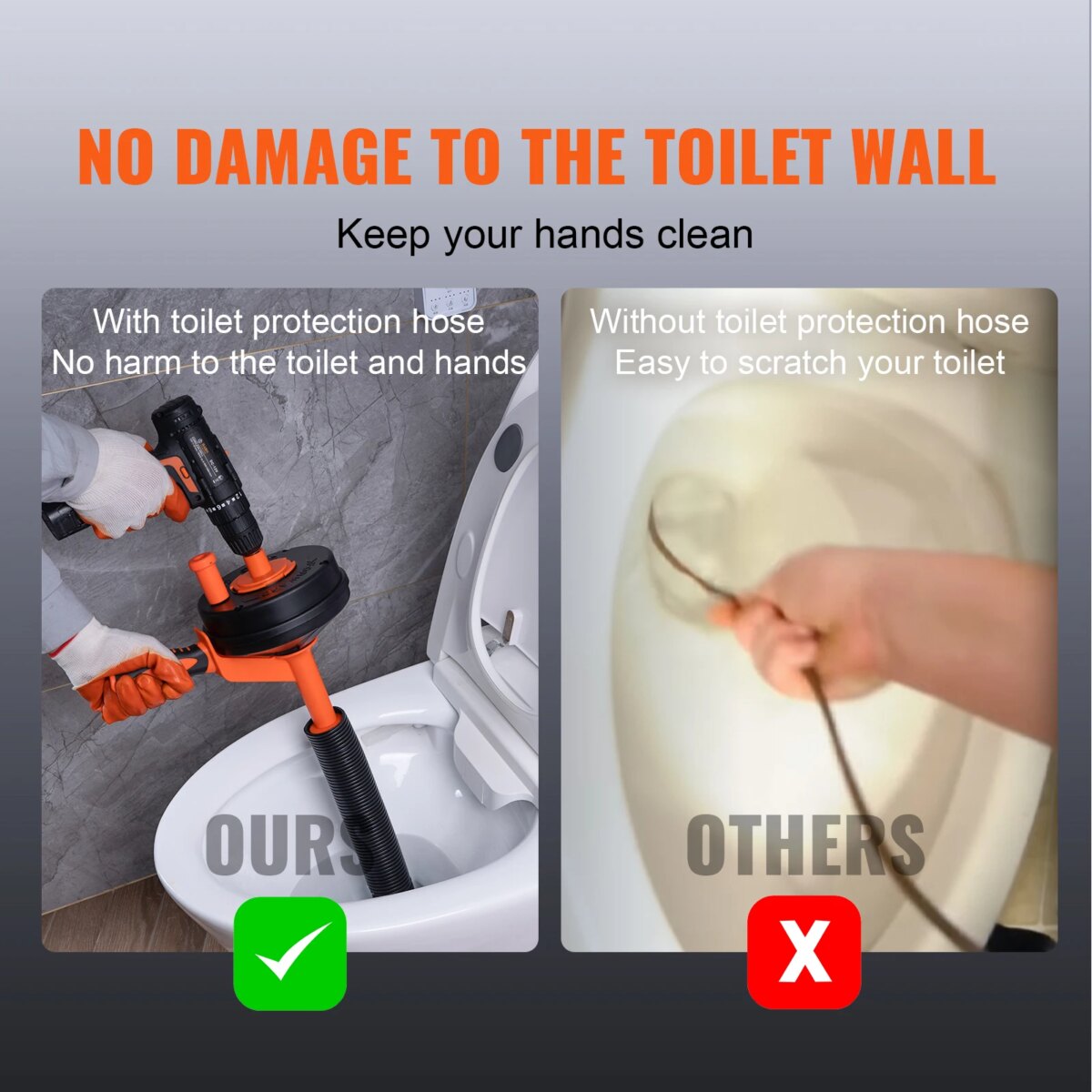 SucceBuy Drain Auger 25Ft Manual-feeding Plumbing Snake w/ Drill Attachment Drain Clog Remover Toilet Sewer Pipe Dredge for Home: 3 - 5 Days Free Delivery only UK - Image 6