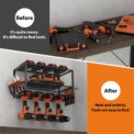 Power Tool Storage, 3 Layer Power Drill Tool Holder, Floating Tool Shelf Wall Mounted Tool Storage Rack for 4 Drill Holders: 3 - 5 Days Free Delivery only UK - Image 6