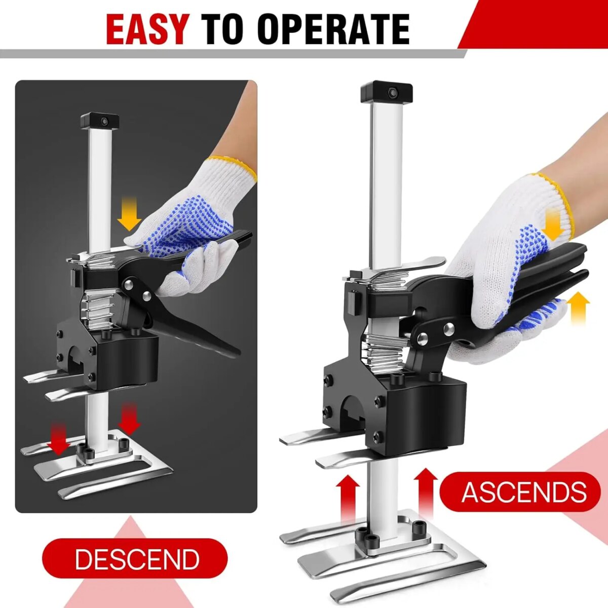 2PCS New Labor Saving Arm Board Jack Cabinet Lifter Height Locator Adjusting Lifter Multifunctional Hand Lifting Tool Max. 170kg: 3 - 5 Days Free Delivery only UK - Image 3