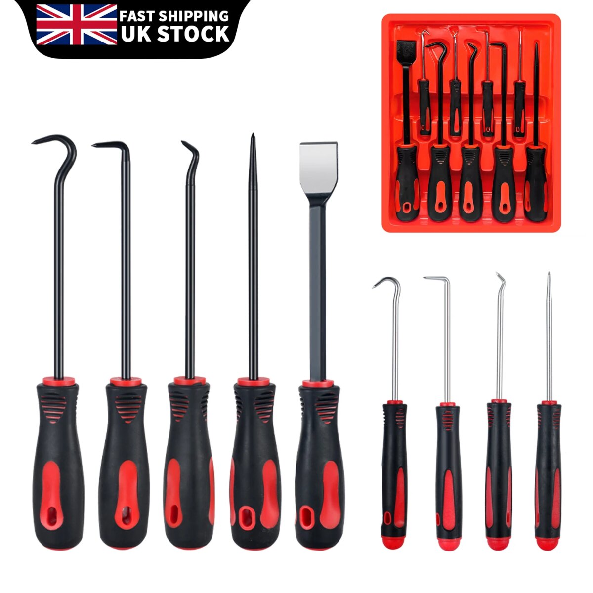 9Pcs Car Auto Vehicle Oil Seal Screwdrivers Set O-Ring Seal Gasket Puller Remover Pick Hooks Tools Sealing Repair Tools: 3 - 5 Days Free Delivery only UK - Image 1