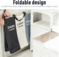 Laundry Basket 3 Compartments Large Foldable Bins Collapsible Hamper Aluminum Bracket and Carry Handles for Bedroom Bathroom: 3 - 5 Days Free Delivery only UK - Image 6