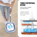 360° Spin Mop and Bucket Tool Set, Home Office Spin Mop Dehydrate ,For Floor Tile Wood Window Cleaning Washable Fibber Cloth Mop: 3 - 5 Days Free Delivery only UK