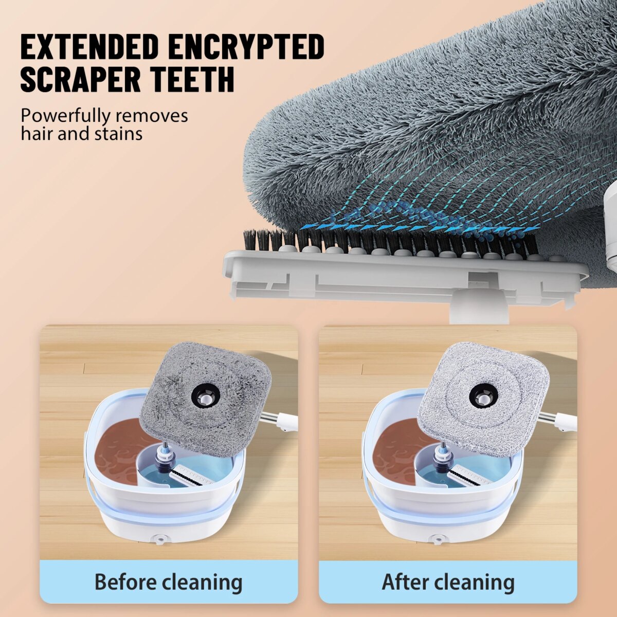 360° Spin Mop and Bucket Tool Set, Home Office Spin Mop Dehydrate ,For Floor Tile Wood Window Cleaning Washable Fibber Cloth Mop: 3 - 5 Days Free Delivery only UK - Image 6