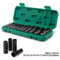 [UK Stock] 10pc Wrench Sleeve Electric wrench socket 1/2 inch 12.5mm Square Head Impact Socket Set Wrench Head Tire Removal Tool: 3 - 5 Days Free Delivery only UK