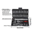 46PCS Ratchet Wrench Tool Set 1/4 Metric Socket Wrench Household Manual Repair Tools for Bike Repair: 3 - 5 Days Free Delivery only UK - Image 2