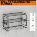 DayPlus 3-Tier Power Tool Storage, Heavy Duty Metal Tools Shelf Organizer Rack for 4 Drill Tools, Toolbox, Screwdrivers, Pliers: 3 - 5 Days Free Delivery only UK - Image 4