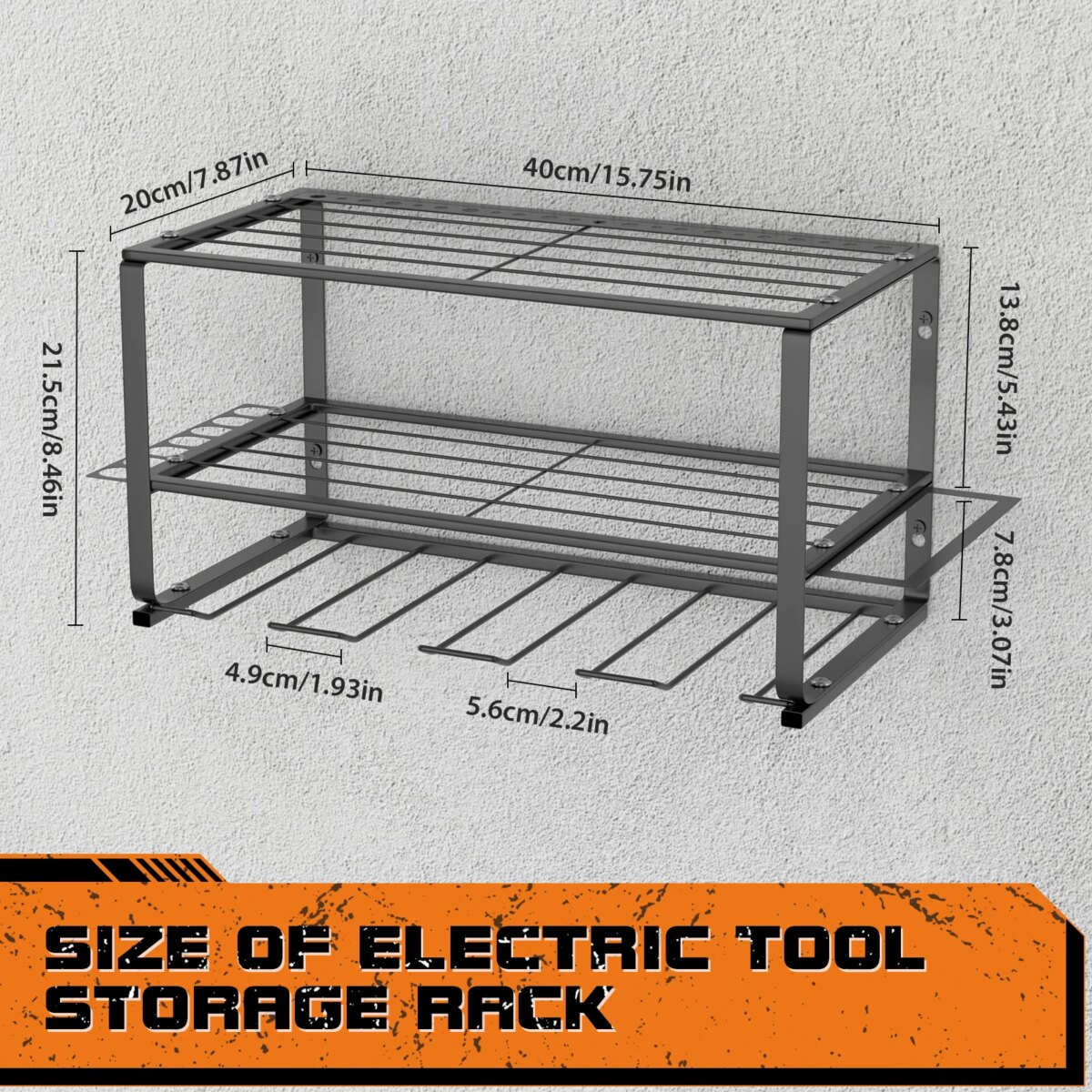 DayPlus 3-Tier Power Tool Storage, Heavy Duty Metal Tools Shelf Organizer Rack for 4 Drill Tools, Toolbox, Screwdrivers, Pliers: 3 - 5 Days Free Delivery only UK - Image 3