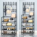Shoe Hat Rack Clothes Hanger Multi-Layer Shoe Rack Doorway Organizer Floor-Standing Storage Rack: 3  - 5 Days Free Delivery Only UK