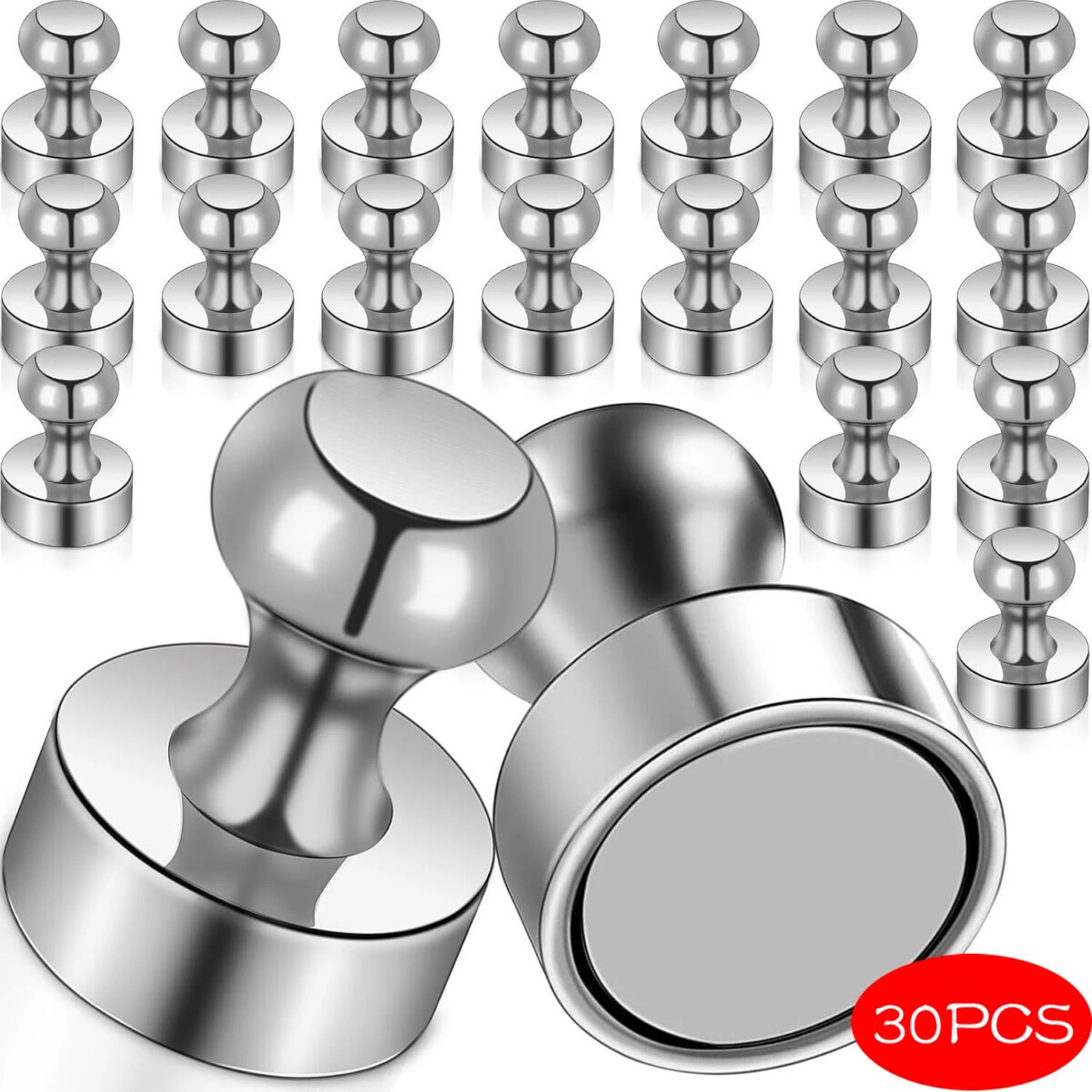 Neodymium Magnetic Pushpins Metal Strong Magnets Whiteboard Fridge Thumbtack Durable Power Magnet Push Pins for Office School: 3  - 5 Days Free Delivery Only UK - Image 1