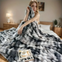 [Cozy|Faux Rabbit] Soft, Warm, 1pc Cozy Faux Rabbit Fleece Blanket | Throw for Bedroom, Guest Room, Living Room, Student Dormitory: 3  - 5 Days Free Delivery Only UK - Image 4