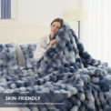 [Cozy|Faux Rabbit] Soft, Warm, 1pc Cozy Faux Rabbit Fleece Blanket | Throw for Bedroom, Guest Room, Living Room, Student Dormitory: 3  - 5 Days Free Delivery Only UK - Image 5