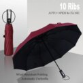 10 Ribs Strong Aluminium Windproof Anti-UV Umbrella Automatic Open Close Folding Umbrella Travel Rain Men Women Umbrellas: 3  - 5 Days Free Delivery Only UK