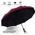 10 Ribs Strong Aluminium Windproof Anti-UV Umbrella Automatic Open Close Folding Umbrella Travel Rain Men Women Umbrellas: 3  - 5 Days Free Delivery Only UK - Image 2