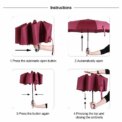 10 Ribs Strong Aluminium Windproof Anti-UV Umbrella Automatic Open Close Folding Umbrella Travel Rain Men Women Umbrellas: 3  - 5 Days Free Delivery Only UK - Image 4