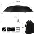 10 Ribs Strong Automatic Umbrella Auto Open Close Travel Compact  Windproof Folding Umbrella Black: 3  - 5 Days Free Delivery Only UK - Image 6