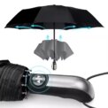 10 Ribs Strong Automatic Umbrella Auto Open Close Travel Compact  Windproof Folding Umbrella Black: 3  - 5 Days Free Delivery Only UK