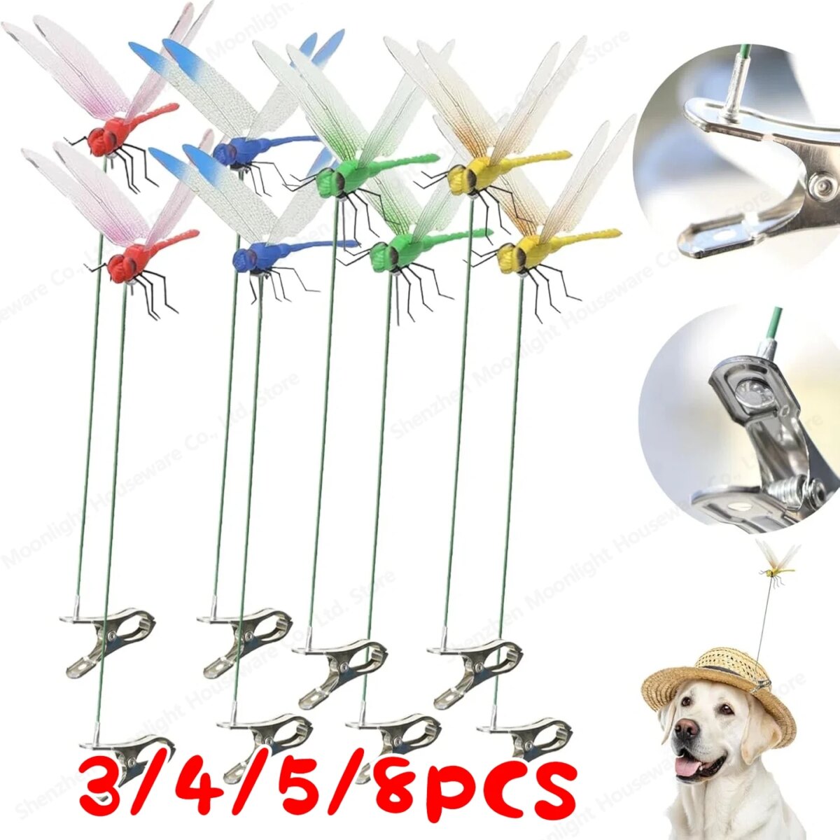 31CM Simulation Dragonfly Clip Bug Deterrent Realistic Dragonfly Hat Clip Bug Repellent Dragonfly Home Garden Decoration Supply: 3  - 5 Days Free Delivery Only UK - Image 3