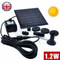 Solar Panel Powered Water Feature Pump Garden Pool Pond Aquarium Fountain Décor: 3  - 5 Days Free Delivery Only UK