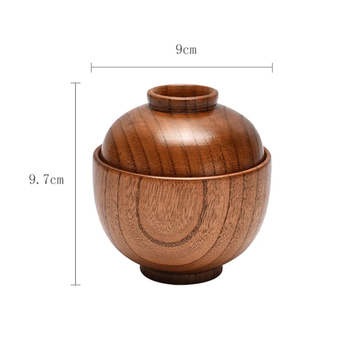 Wooden Bowl With Lid Rice Serving Bowl Food Container Tableware Food Utensil: 3  - 5 Days Free Delivery Only UK - Image 6