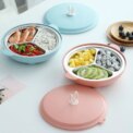Household Portable Cute 304 Stainless Steel Children's Dinner Plate Grid Student Baby Tableware Rice Bowl Fast Food Plates: 3  - 5 Days Free Delivery Only UK - Image 2