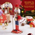 30CM Christmas King Nutcracker Statue Red Sceptre Soldier Doll for Table Decor Family Home Gift: 3 - 5 Days Free Delivery Only UK - Image 4