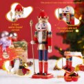 30CM Christmas King Nutcracker Statue Red Sceptre Soldier Doll for Table Decor Family Home Gift: 3 - 5 Days Free Delivery Only UK - Image 3