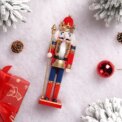 30CM Christmas King Nutcracker Statue Red Sceptre Soldier Doll for Table Decor Family Home Gift: 3 - 5 Days Free Delivery Only UK - Image 2