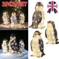 3X Christmas Penguin Acrylic LED Light Up Decoration Indoor Outdoor Figurine: 3 - 5 Days Free Delivery Only UK - Image 4