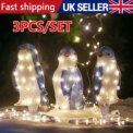 3X Christmas Penguin Acrylic LED Light Up Decoration Indoor Outdoor Figurine: 3 - 5 Days Free Delivery Only UK
