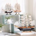 Desktop Sailboat Decoration Wood Nautical Sailing Boat Table Ornament With Light String Sailboat Model Ornament For Home Office: 3 - 5 Days Free Delivery Only UK - Image 4