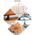 Desktop Sailboat Decoration Wood Nautical Sailing Boat Table Ornament With Light String Sailboat Model Ornament For Home Office: 3 - 5 Days Free Delivery Only UK - Image 5