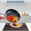 Woven Vinyl Placemats Set Place Mats Crossweave Non-Slip Washable 30X45 CM Table Mats for Dining Table Kitchen Restaurant Décor Coasters: 3 - 5 Days Free Delivery Only UK - Image 4