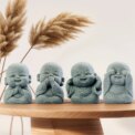 4Pcs Little Monk Figurine Lovely Buddha Doll Cute Monk Sculpture for Home Office Car Fish Tank Décor: 3 - 5 Days Free Delivery Only UK - Image 3