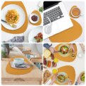 Faux Leather Placemats and Coaster Sets of 4 Dual-Sided PU Table Mat Hot Resistant Place Mats for Dining Table Christmas Décor: 3 - 5 Days Free Delivery Only UK - Image 4