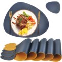Faux Leather Placemats and Coaster Sets of 4 Dual-Sided PU Table Mat Hot Resistant Place Mats for Dining Table Christmas Décor: 3 - 5 Days Free Delivery Only UK