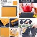 Faux Leather Placemats and Coaster Sets of 4 Dual-Sided PU Table Mat Hot Resistant Place Mats for Dining Table Christmas Décor: 3 - 5 Days Free Delivery Only UK - Image 5
