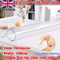 PVC Tablecloth Transparent Table Cloth 2mm Waterproof Kitchen Oil-Proof Table Mat Plastic Soft Glass Protector Cover: 3 - 5 Days Free Delivery Only UK
