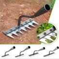 5/6/7/8 Teeth Agricultural Rake Soil Loosening Weeding Tool Manganese Steel Garden Weeding Rake Multi-use Agricultural Straw Hoe: 3 - 5 Days Free Delivery Only UK - Image 6