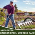 5/6/7/8 Teeth Agricultural Rake Soil Loosening Weeding Tool Manganese Steel Garden Weeding Rake Multi-use Agricultural Straw Hoe: 3 - 5 Days Free Delivery Only UK - Image 5