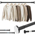 Adjustable No Drill No Installation Nail-Free Clothes Drying Telescopic Pole Laundry Room Bathroom Curtain Storage Extendable: 3 - 5 Days Free Delivery Only UK Ha