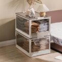home Transparent Folding Storage Box with Wheels: 3 - 5 Days Free Delivery Only UK - Image 3