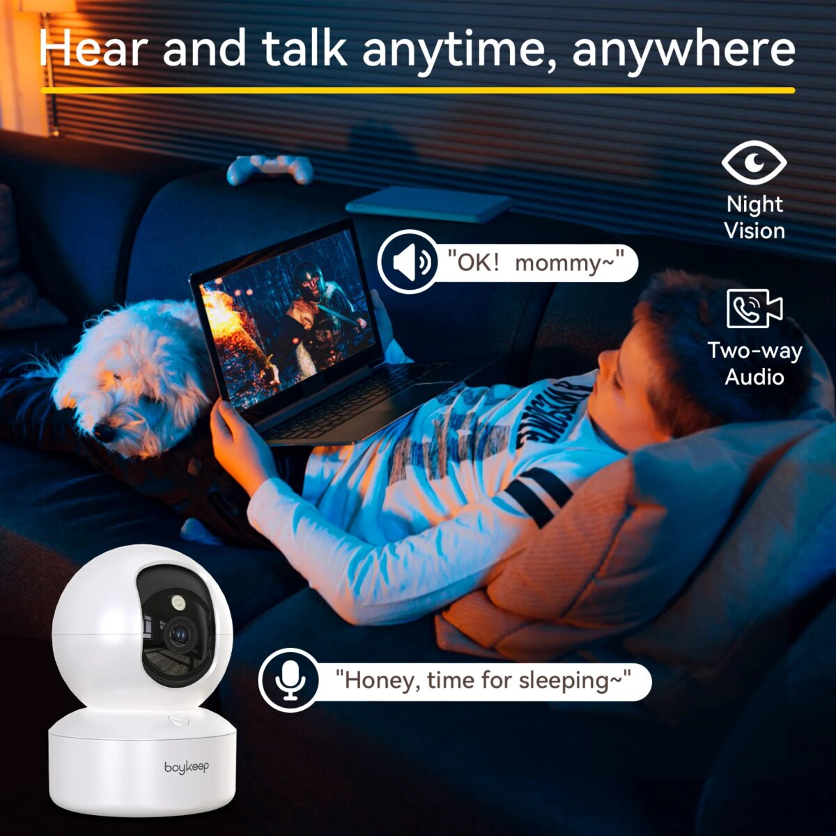 BoyKeep 3MP 5G/2.4GHz WiFi Indoor Home Security IP Smart Baby Monitor Camera Automatic Tracking 24/7 Video Surveillance Camera: 3 - 5 Days Free Delivery Only UK - Image 6